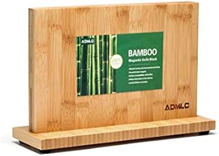 Magnetic Knife Block(Natural Bamboo),Knife Holder,Knife Organizer Block,Knife Dock,Cutlery Display Stand and Storage Rack,Large Capacity,Double Side Strongly Magnetic (11.8 inch,7 Magnets)