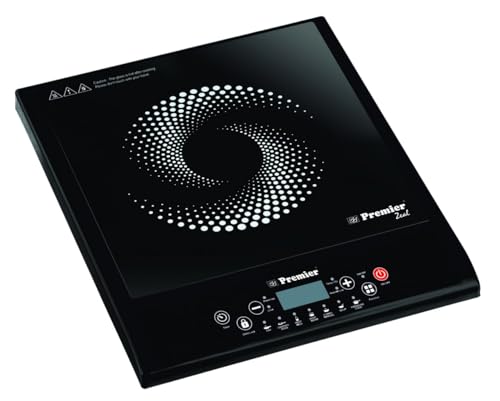 Image of Premier Zeal IC8818 Induction Cooktop 1200W | Power Saving Technology | Indian Menu Options | Automatic Voltage Regulator | Touch Controls | Suitable for Pressure Cook, Curry, Dosa, Idli, Deep Fry