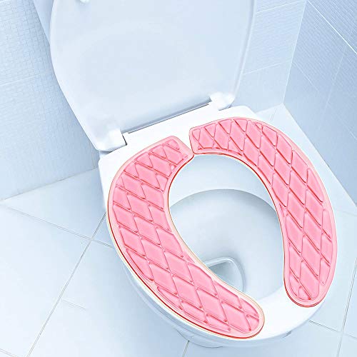 Owfeel Tank Lid Covers Pads, Gel Toilet Seat Cushion Cover Pad For Bathroom Travelling (Pink) #TOP3
