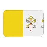 WZYCWB Tapete de invierno lavable con la bandera del Vaticano, 15.7 x 23.6 pulgadas, tapete de bienvenida absorbente para puerta delantera y trasera