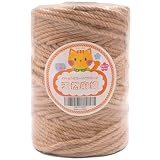 RRUIZE・キャットタワー 麻紐 太い 麻ロープ 麻縄6mm ロープ 太さ６mm 麻縄 爪とぎ用 猫タワー キャットウォーク キャットタワー用 キャットクライミングフレームの修理の代替品 手作り DIY 園芸 (100M)