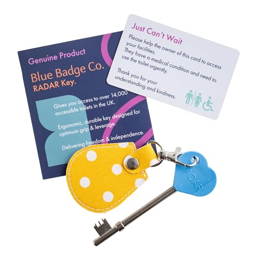 Image of Official & Genuine Radar Disabled Toilet Key with Spotty Canary Yellow