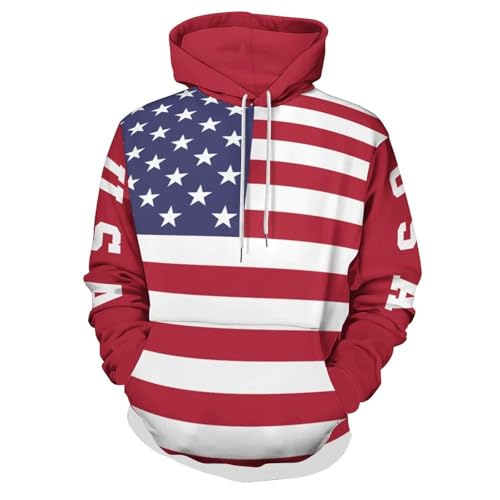 Sweat à capuche drapeau USA pour adulte idéal lors des soirées fraîches et sorties en ville
