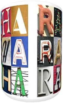 RASHA Coffee Mug / Cup - using photos of sign letters - personalized