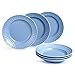 suntun Servizio da Piatti Fondi in Porcellana 6 pezzi, 220ml New Bone China Blu Piatti da Zuppa in Porcellana di alta Qualità Set Piatti per Insalata Pasta per 6 Persone, Stile Vintage Rilievo