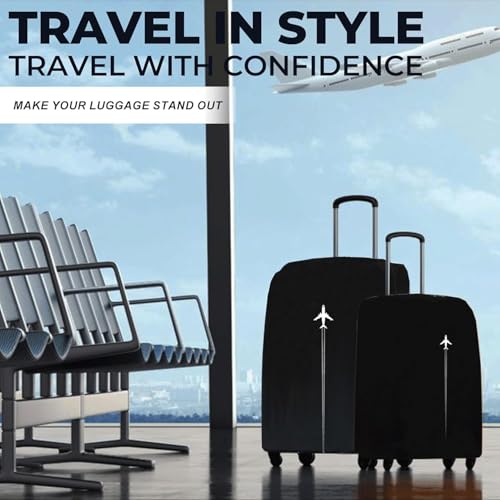 Image of WanderWraps Spendex Polyester Protective Luggage Cover | Hard Luggage Trolley Bag Cover | Washable | Dust Proof | Stretchable | M - 24 inch |||| AstroJet