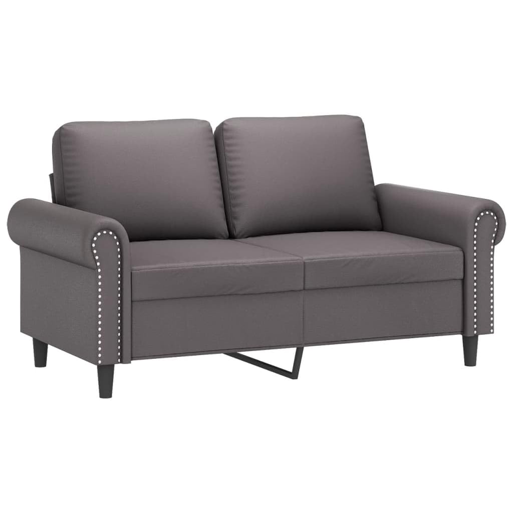 Ensemble de canapé 3 pièces avec tabouret et coussin en simili