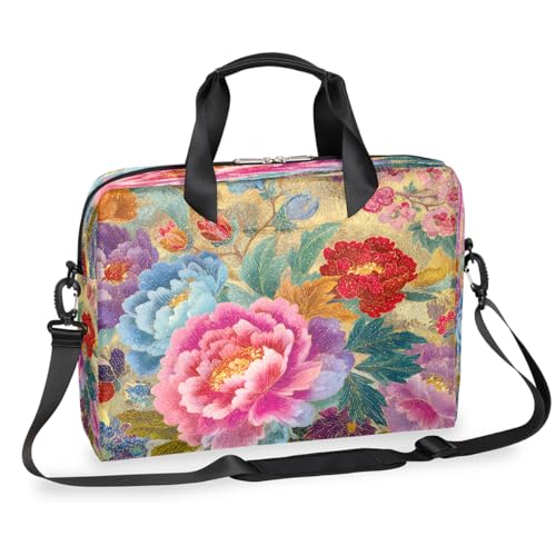 Bolso para laptop con bordado floral 16in miniatura 1