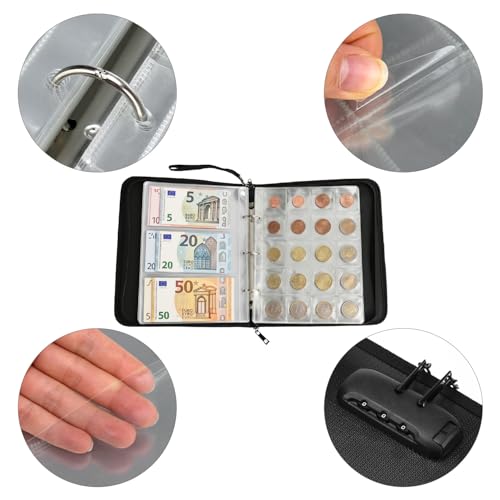 Classeur de pièces de monnaie à code rangez 400 monnaies et billets à l'abri de l'humidité - 3