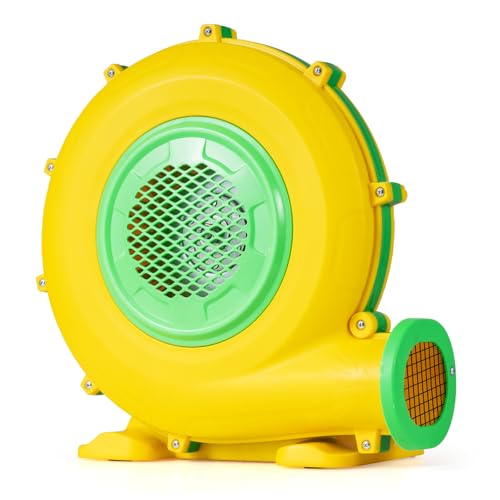 COSTWAY 950W Soplador de Aire para Castillo Hinchable, 220-240V Bomba de Bajo Ruido con 4 Estacas de Tierra y Cable de Alimentación, 2620pa Ventilador Eléctrico Potente para Juguetes Inflables