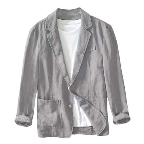 Blazer décontracté en coton homme coupe ajustée à deux boutons pour le quotidien