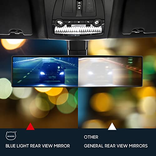 Image of 12'' Rear View Mirror, Blu-Ray Car Mirror, Anti-Glare Easy To Install