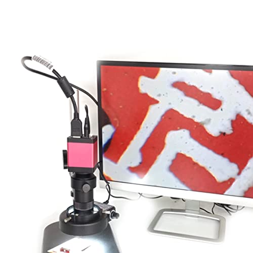 Microscope 8X-130X 20MP Microscope Digital Camera, 56 Led Ring Light(Red)