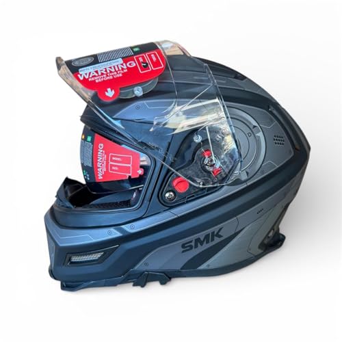 Image of SMK Agnar Cyborg Full Face Dual Visor Helmet, ISI DOT ECE 22.06 Certified
