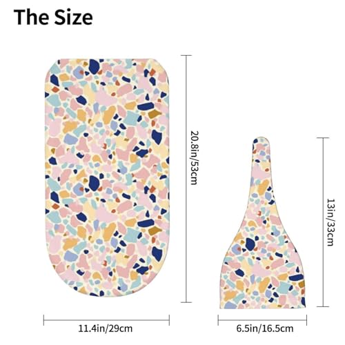 Image of Pastel Coloured Terrazzo Newborn Swaddle Blankets Hat Sets Soft Baby Receiving Blanket Swaddle Sack for Baby Shower Infant Boy Girl Gift