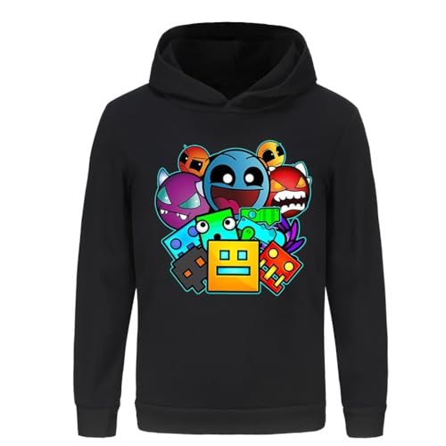 Rzfbeeok Unisex Kids Cartoon Hoodie Ages 3-13 Years (Black, 11-12 Years)