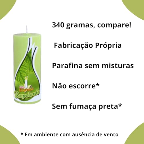 Vela De Citronela, 7 Dias, Votiva, Feita Com Óleo Essencial Premium, 340 Gramas, 15,5 Cm de Altura,