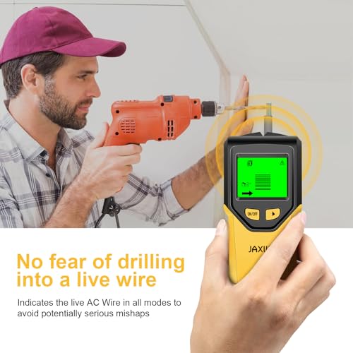 Stud Finder Wall Scanner - 5 in 1 Stud Finder Tool w/Smart Chip and HD LCD Display, Stud Detector Beam Finders for the Center and Edge of Wood AC Wire Metal Studs Joist Pipe (Buttercup)