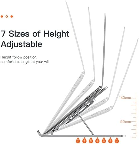 Laptop Stand Portable Laptop Stand Aluminium Foldable Notebook Support Laptop Base Holder Adjustable Bracket Computer Laptop Stand for Bed (Size : Silver) image 5