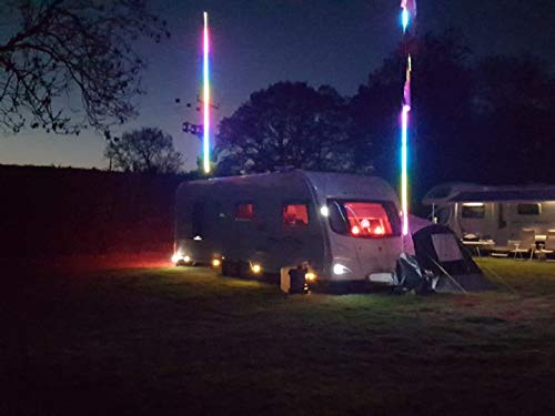 online-leds 5M Flagpole Mains Digital Magic Dream Chasing Led Strip Light Button Controlled 75 Patterns. Caravan Flagpole Lights - Image 2