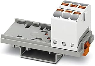 PHOENIX CONTACT PTFIX 6X4-NS35 WH - Bloque de distribución vertical (800 V, 32 A, número de conectores: 6, sección 0,2 mm² - 6 mm², AWG: 24-10, ancho 28,6 mm, 8 unidades), color blanco