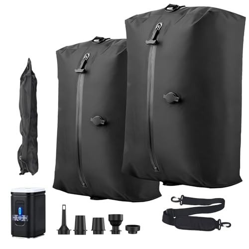 TPU travel vacuum bag, equipped with a wireless vacuum pump, can save space in suitcases, backpacks and carry-on items. It is IP67 waterproof and reusable (2PC Black)