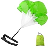 Qtopun 56 Inches Running Speed Training Parachute, Speed Chute Resistance Powerchute Umbrella with Adjustable Strap for Running, Football, Soccer Speed Training (Green)