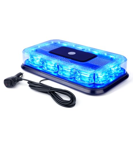 LUMENIX 12 Inch Rooftop Strobe Beacon Light Bar, Blue