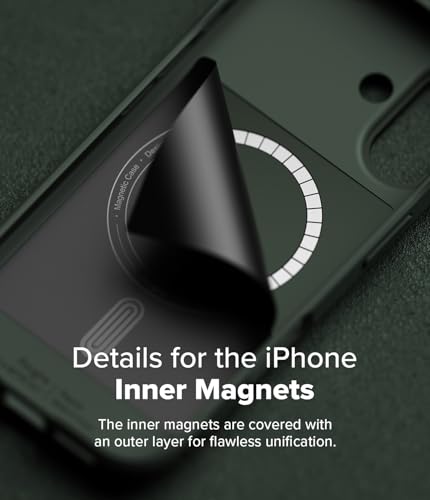Image of Ringke Onyx Magnetic Compatible with iPhone 16 Plus Case Cover [Strong Magnet] Military-Grade Protection TPU Shockproof Rugged Bumper Full Protection iPhone 16 Plus Back Cover - Dark Green
