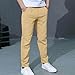 Boys School Uniform Pant Formal Flat Front Suit Trousers Fashion Straight Front Button Casual Dress Pants with Pockets Khaki
