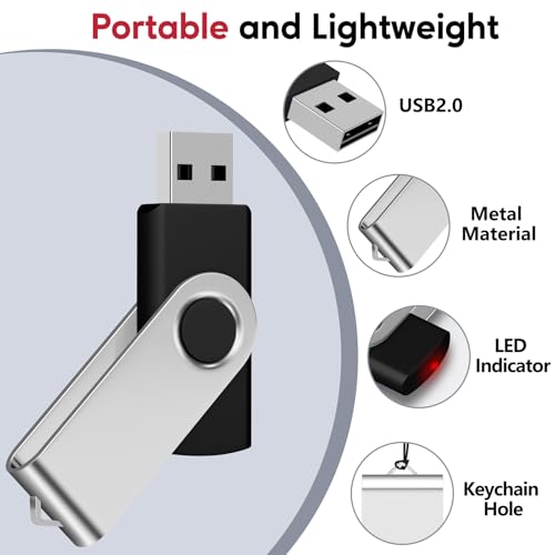 Image of AreTop 512MB USB Flash Drives 100 Pack, Premium USB2.0 Thumb Drives Bulk Pendrive Memory Stick Jump Drive (Black) | Bulk USB Pendrive Memory Stick Jump Drive Bulk USB Drives for Data Storage (100 Pack 512MB, Black)