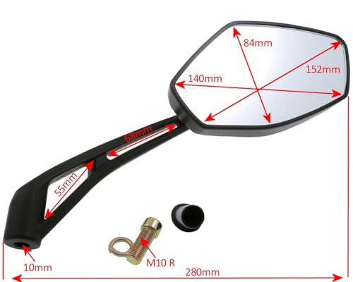 Seitenspiegel für Peugeot Speedfight 3/4-2x Rückspiegel links & rechts, M10 Rechtsgewinde, E-geprüft - Spiegel Set passend für Streetzone, Generic Trigger