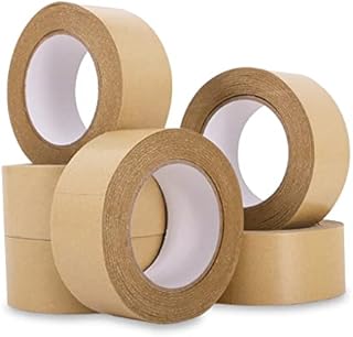 Organzy Strong Paper Packaging Tape, Eco-Friendly, Kraft Paper for Packing Parcels and Boxes, Fully Recyclable Rolls, Brown Sticky Tapes 50m x 48mm (12)