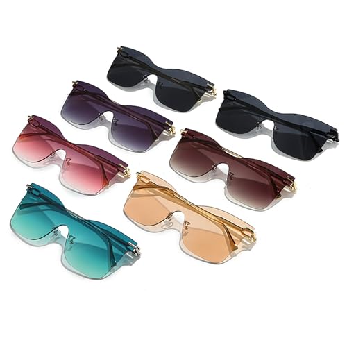 bullabulling Fashion Oversized Square Sunglasses For Women Rimless Cat Eye Sun Glasses UV 400 Gradient Frame One Piece4
