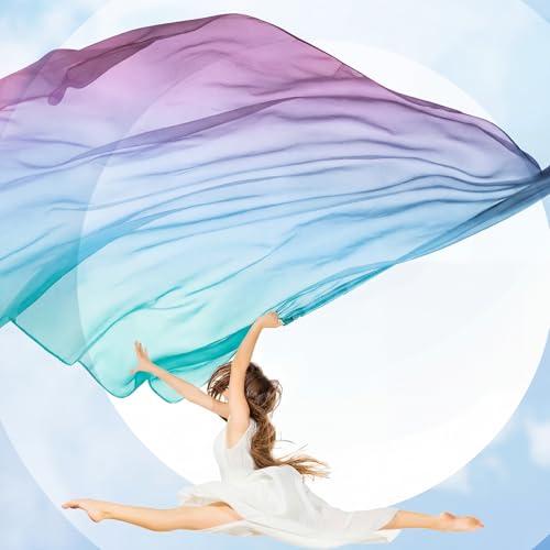 Image of Jecery 2 Pack Praise Dance Worship Flags, 35''x 55'', Green Blue Purple