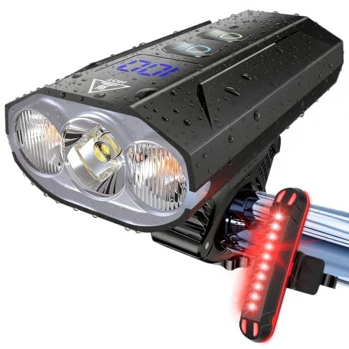 8000 Lumen Rechargeable Bike Light Set