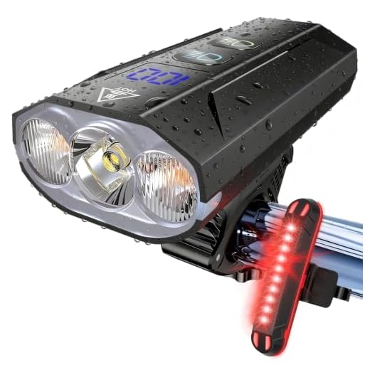 JYFJYF Bike Lights for Night Riding, 8000 Lumens Headlight & Taillight Set