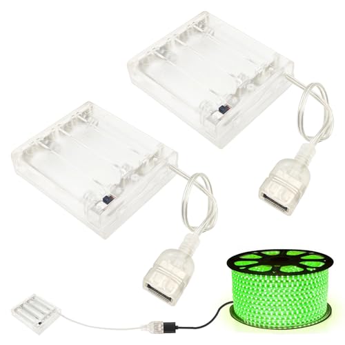 Battery to USB Powered Pack for 5v-6v Led Neon Sign,2 Pcs Neon Lights Power Operated Box, Neon Portable Battery Box for Indoor Outdoor Home Office Garden Yard Use