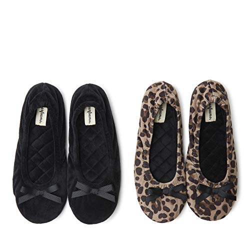 Image of Layla Ballerina Slippers, Memory Foam Lightweight Indoor House Shoes