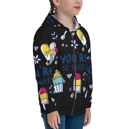 You are so Sweet Kid Hoodies Boys Zip Up Sweatshirts Girls Pullover with Pocket4
