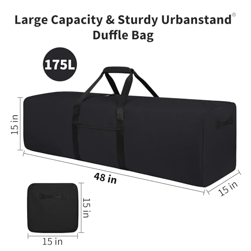 48 Inch Travel Duffle Bag Extra Large Sport Equipment Duffel Bags with 2-way Lockable Zippers (Black) - Image 6
