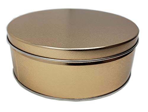 Premium Cookie Tin (2 Pack) Gold Classic Design, Empty - Gift Container, Extra Thick Steel