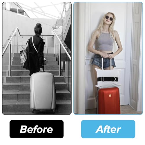 Image of Tyqour Luggage Strap Suitcase Belts Adjustable 2-in-1 Luggage Belt Straps to Connect Two Suitcases Travel Belt for Luggage Accessories Personalized Airport Travel Accessories(Black)