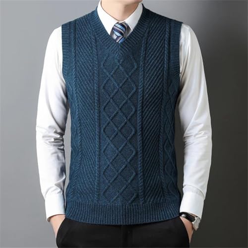 Fashionable and Winter V-Neck Men's Sleeveless Vest Warm Slim Fit Winter Pullover2