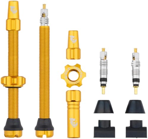 �E���t�g�D�[�X(Wolf Tooth) �`���[�u���X�o���u�X�e���L�b�g �S�[���h Tubeless Valve Stem Kit 60mm Gold U1TLV-KIT60-GLD