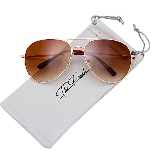 Image of The Fresh Classic Aviator Frame Light Color Lens XL Oversized Sunglasses Gift Box