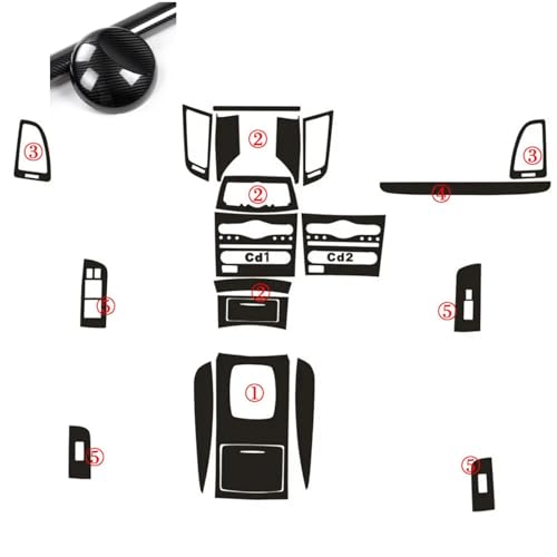 Fibre de carbone 3D Infiniti QX70 sticker console centrale tableau de bord