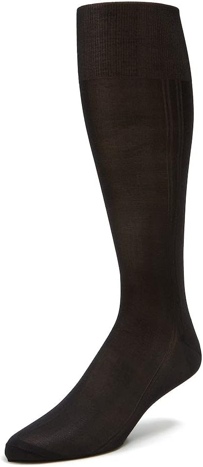 BrescianiOver-The-Calf Organzino Silk Men's Italian Dress Socks