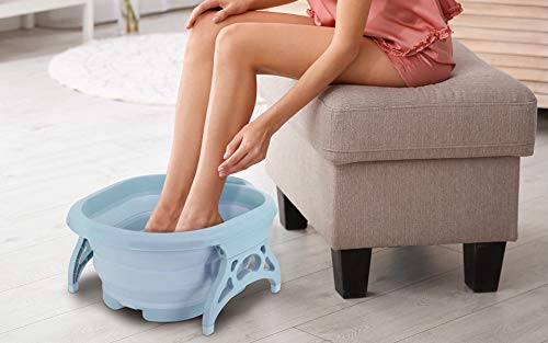 Eternal Living Stress Relief Collapsible Foot Spa | Foot Soak Bath Tub With Massaging Rollers, Spa Basin For Soaking Tired & Sore Feet Large Teal #TOP1