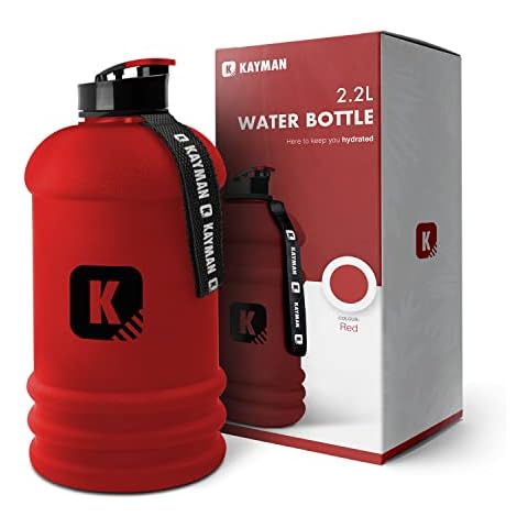 KAYMAN XL Gym Jug 2.2L Water Bottle - Strong Water Bottle with Wrist Straps | Sports Water Bottle with Leak Proof Flip Cap BPA Free | Ideal for Gym, Running & Camping for Men and Women Cover